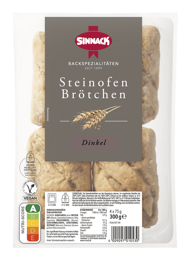 Dinkel-Steinoffenbrötchen, mit einer herzhaften Kruste und einem leckerem Geschmack