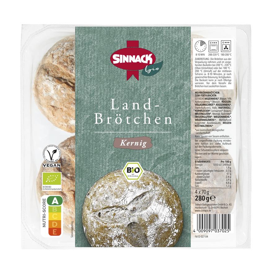 Kernige Bio-Brötchen, aus natürlichen Zutaten mit einem vollwertigen, nahrhaften Geschmack