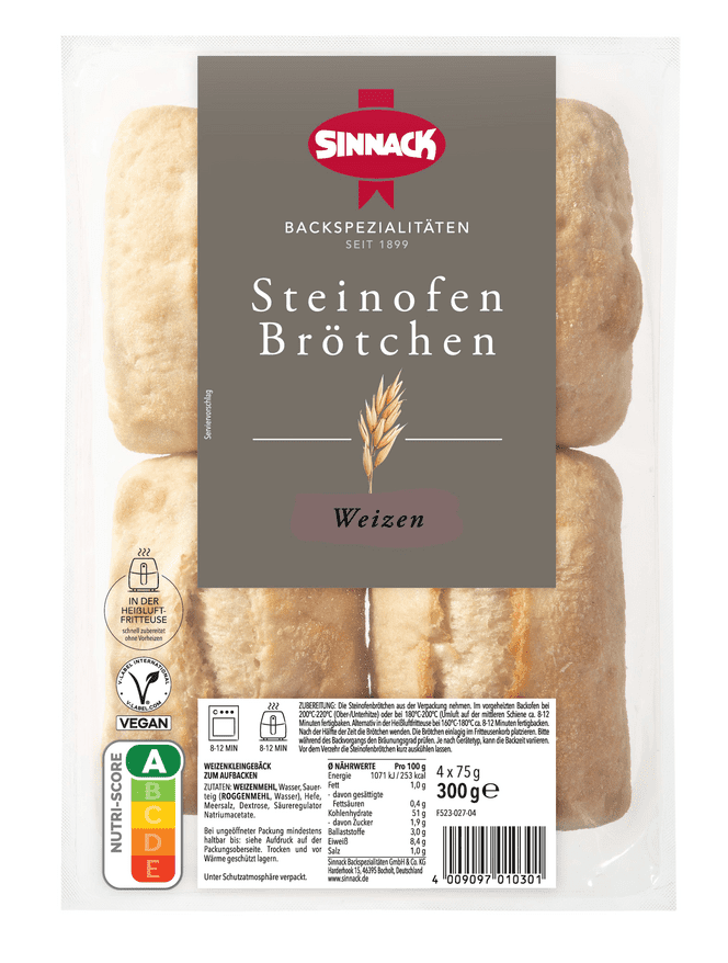 Weizen-Steinoffenbrötchen, mit einer knusprigen Kruste und einem besonders aromatischen Geschmack