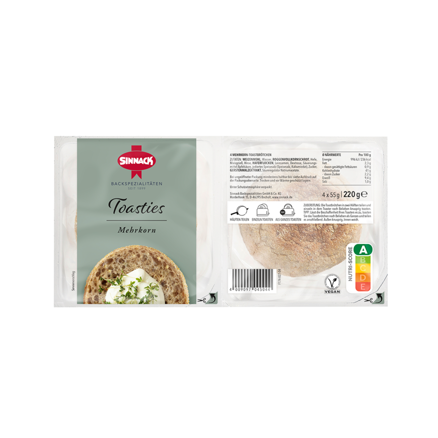 Mehrkorn-Toastbrötchen, weich und vollwertig, mit einer gesunden Körnermischung