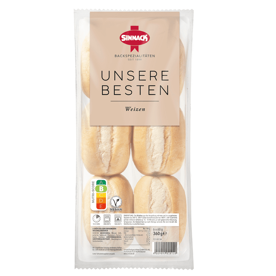 Unsere besten Weizenbrötchen, besonders fluffig und frisch mit einer goldbraunen Kruste