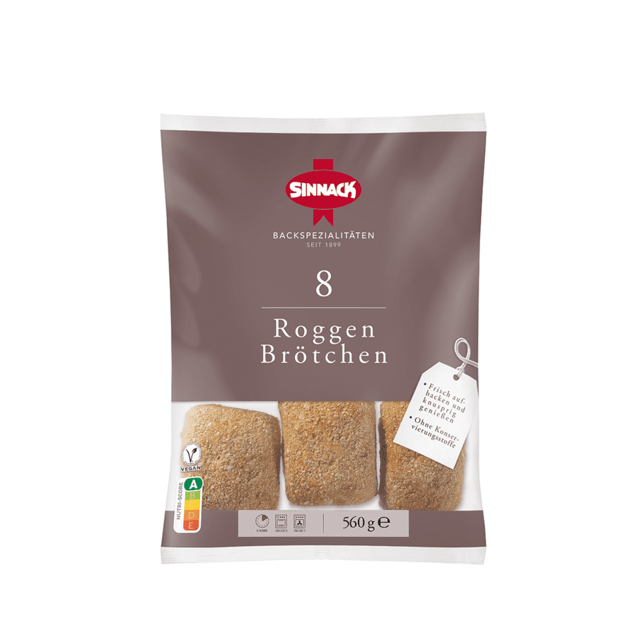Acht herzhafte Roggenbr&ouml;tchen, mit kr&auml;ftigem Geschmack und feinster Textur